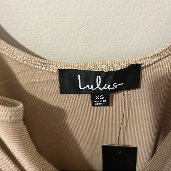Lulu’s  Ribbed Bodysuit, NEW with tags, size XS beige - Picture 7 of 10